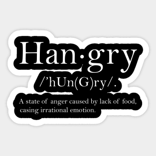 Hangry definition Sticker